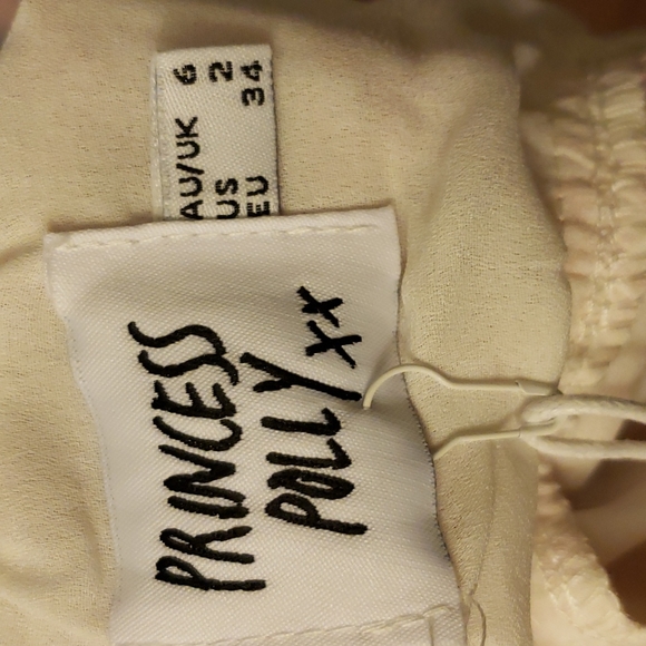 Princess Polly Pink and White Ivy Hollow Dress with Adjustable Ruching Size 2 - Picture 5 of 10